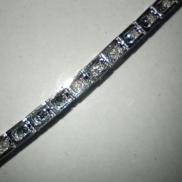 RESERVED!  14Kt WG 3-Carat Blue & White Diamond “Half Moon” Eternity Bracelet - Picture 5 of 6